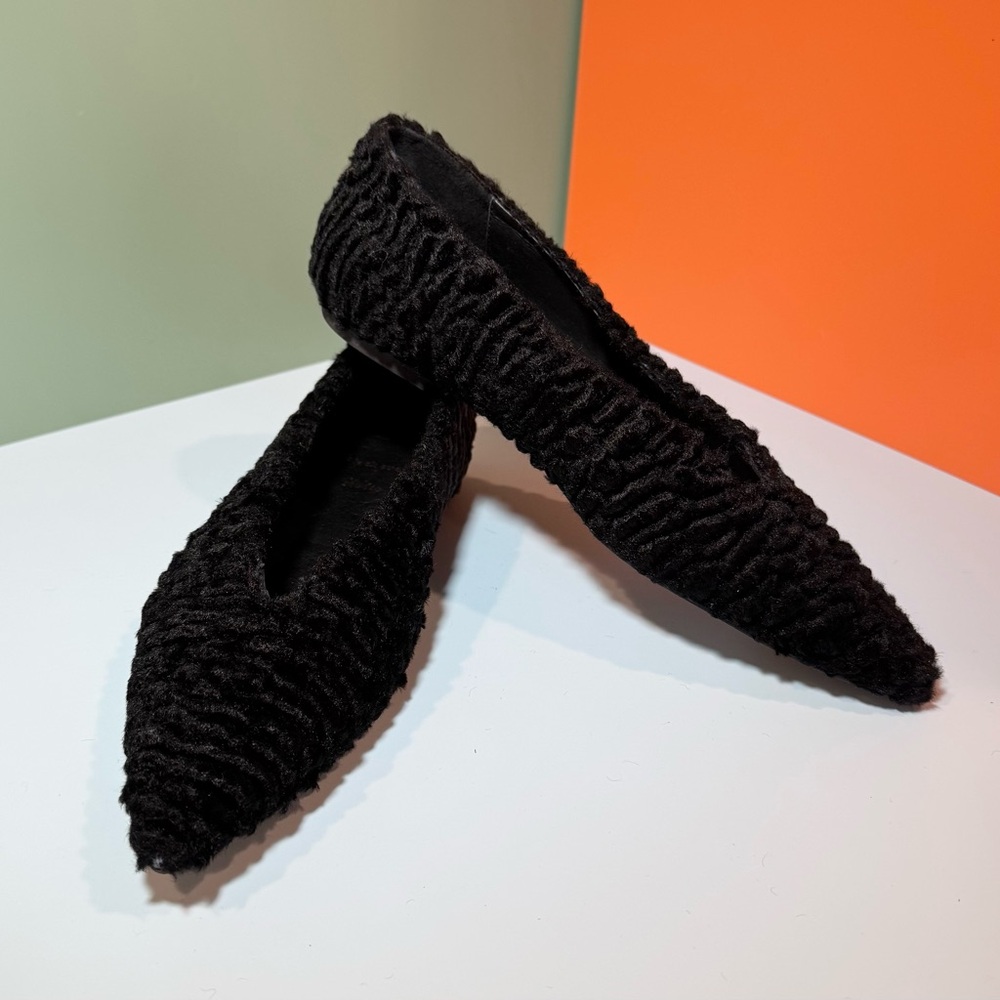 BLACK SUEDE STUDIO - Textured Almond Ballerina Flats!